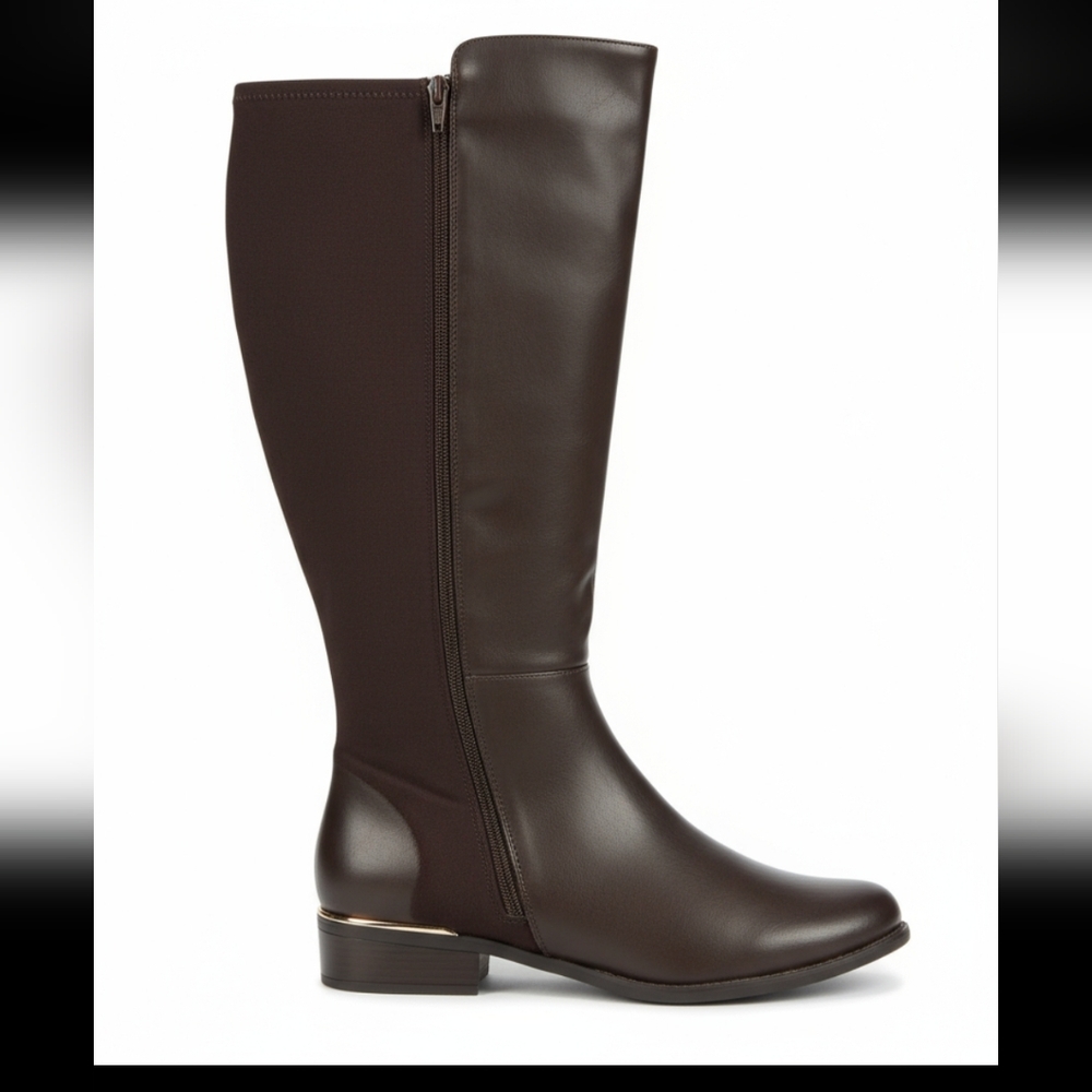 NWB Lane Bryant Faux Leather Tall Boot with Metal Rand Sz 11W